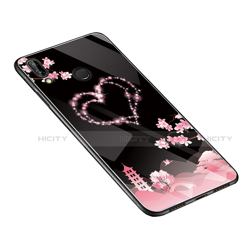 Handyhülle Silikon Hülle Rahmen Schutzhülle Spiegel Blumen S01 für Huawei Nova 3e groß