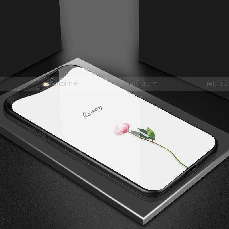 Handyhülle Silikon Hülle Rahmen Schutzhülle Spiegel Blumen S02 für Oppo Find X Super Flash Edition groß