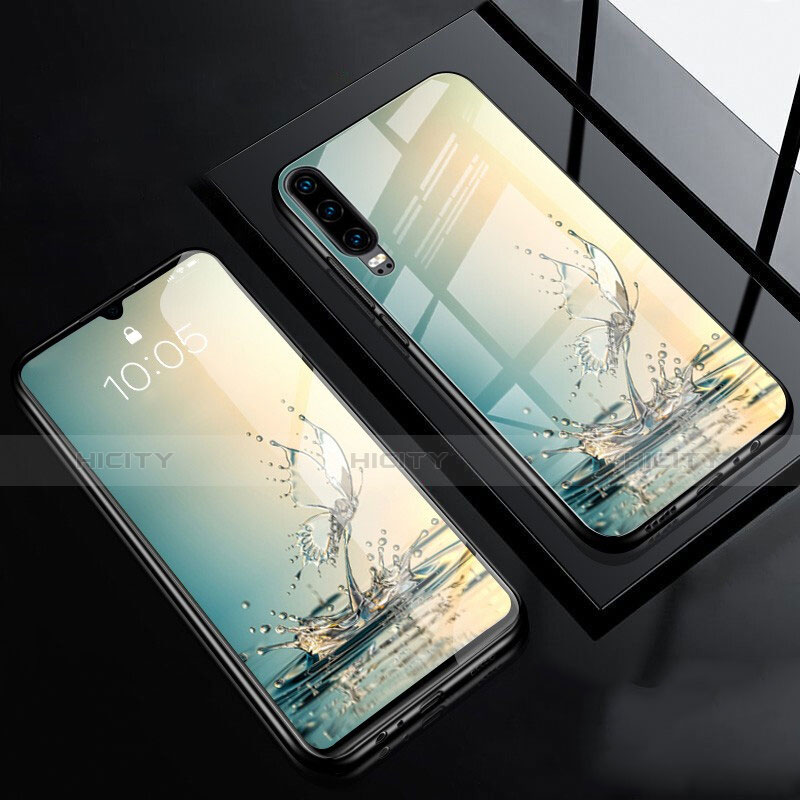 Handyhülle Silikon Hülle Rahmen Schutzhülle Spiegel Modisch Muster F01 für Huawei P30 groß