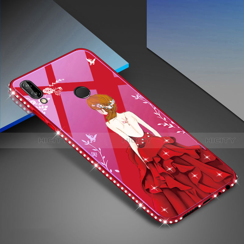 Handyhülle Silikon Hülle Rahmen Schutzhülle Spiegel Modisch Muster für Huawei P20 Lite Rot Plus