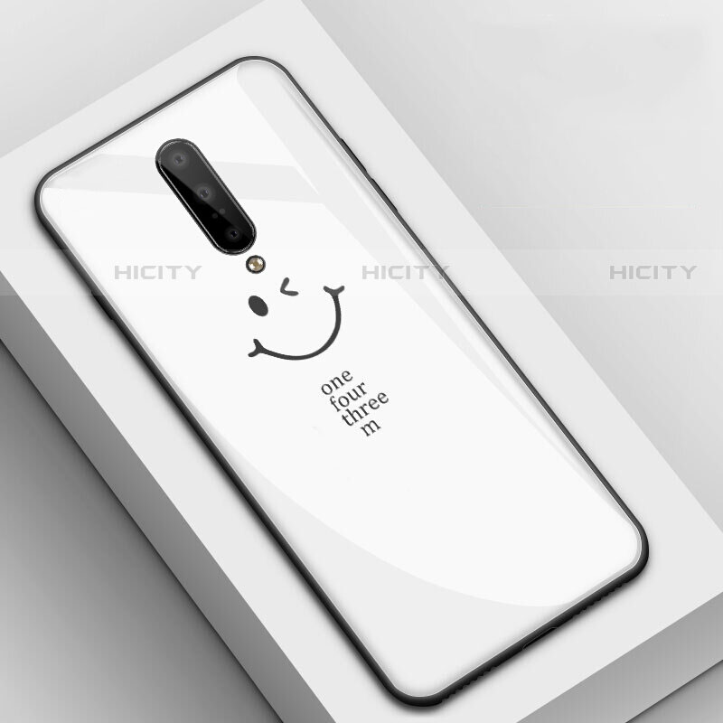 Handyhülle Silikon Hülle Rahmen Schutzhülle Spiegel Modisch Muster für OnePlus 7 Pro Weiß