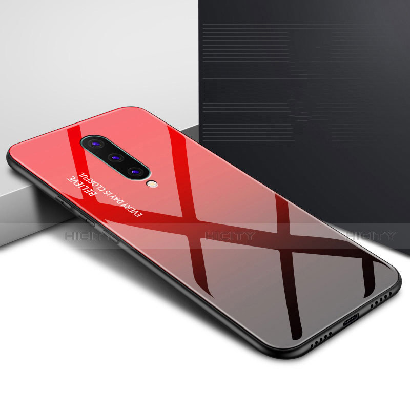 Handyhülle Silikon Hülle Rahmen Schutzhülle Spiegel Modisch Muster für OnePlus 8 Rot