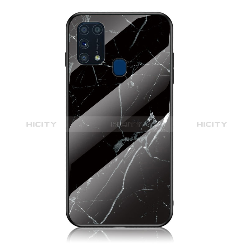 Handyhülle Silikon Hülle Rahmen Schutzhülle Spiegel Modisch Muster für Samsung Galaxy M21s Schwarz