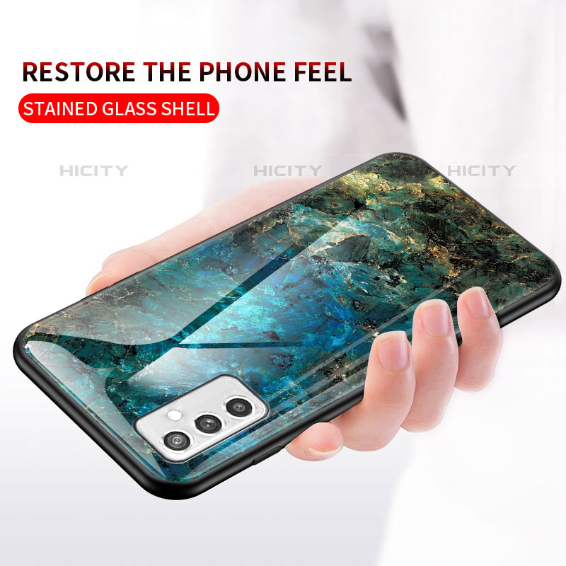 Handyhülle Silikon Hülle Rahmen Schutzhülle Spiegel Modisch Muster für Samsung Galaxy M52 5G groß