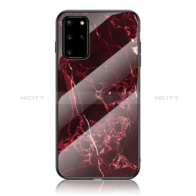 Handyhülle Silikon Hülle Rahmen Schutzhülle Spiegel Modisch Muster für Samsung Galaxy S20 Plus 5G Rot
