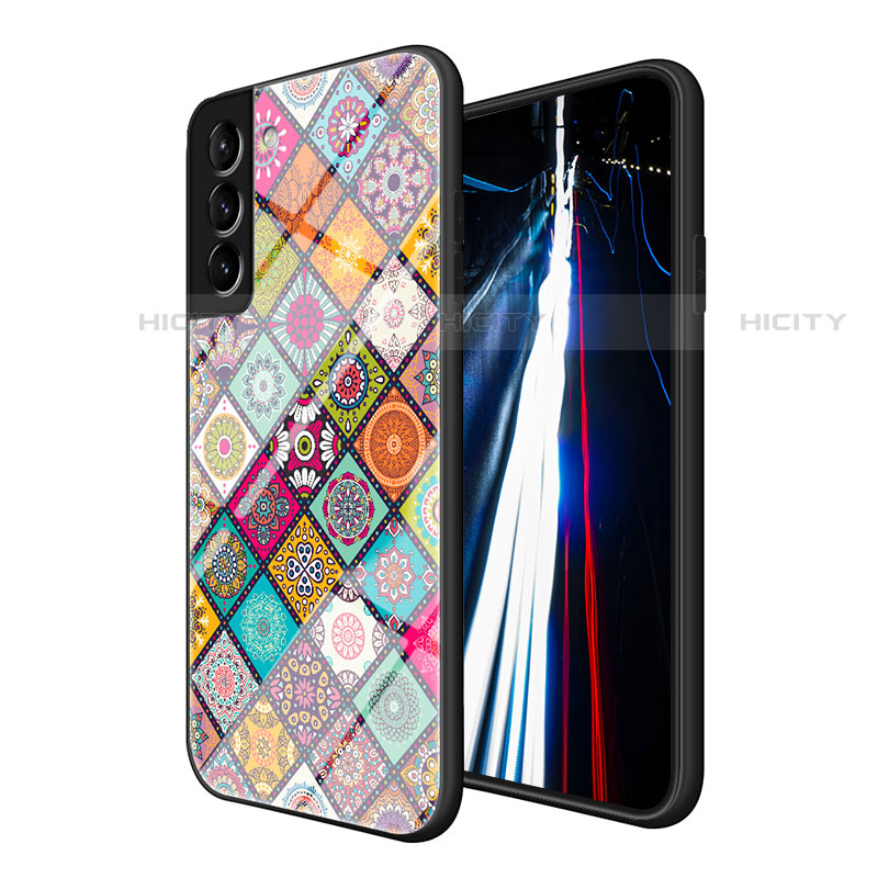 Handyhülle Silikon Hülle Rahmen Schutzhülle Spiegel Modisch Muster für Samsung Galaxy S23 Plus 5G Plusfarbig