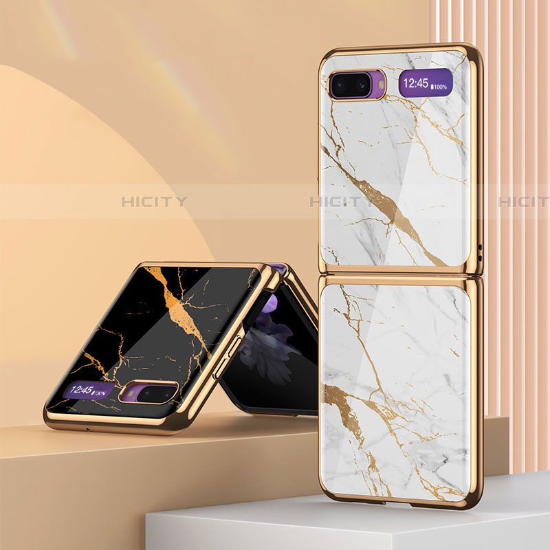 Handyhülle Silikon Hülle Rahmen Schutzhülle Spiegel Modisch Muster für Samsung Galaxy Z Flip groß
