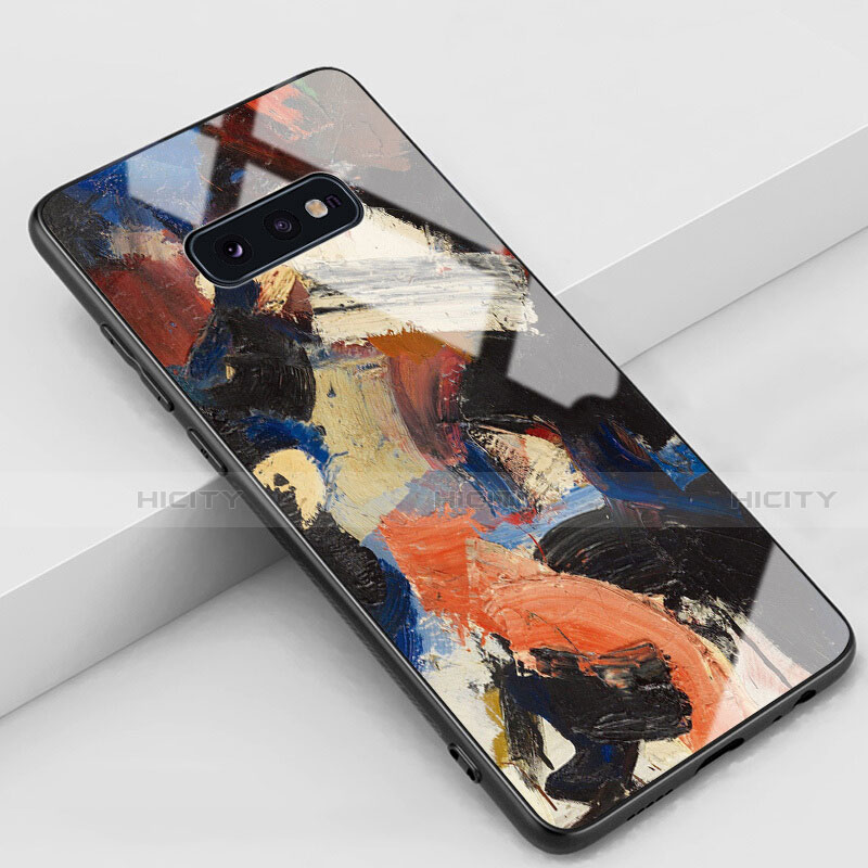 Handyhülle Silikon Hülle Rahmen Schutzhülle Spiegel Modisch Muster K01 für Samsung Galaxy S10e Orange