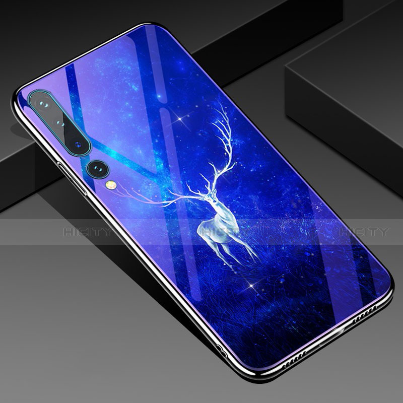 Handyhülle Silikon Hülle Rahmen Schutzhülle Spiegel Modisch Muster K01 für Xiaomi Mi 10 Blau Plus