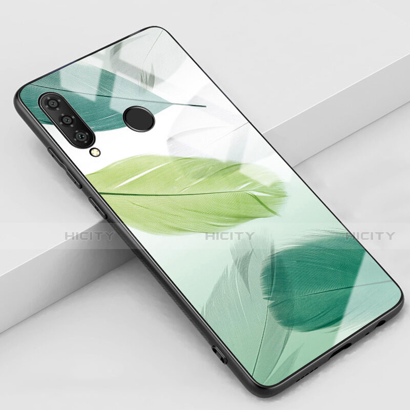 Handyhülle Silikon Hülle Rahmen Schutzhülle Spiegel Modisch Muster K02 für Huawei P30 Lite Grün Plus