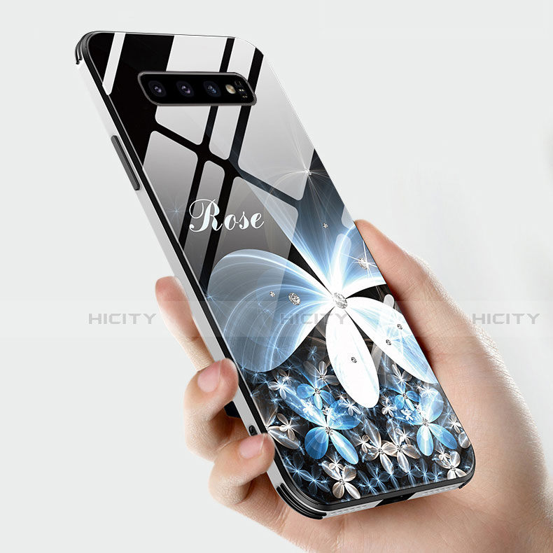 Handyhülle Silikon Hülle Rahmen Schutzhülle Spiegel Modisch Muster K04 für Samsung Galaxy S10 5G groß