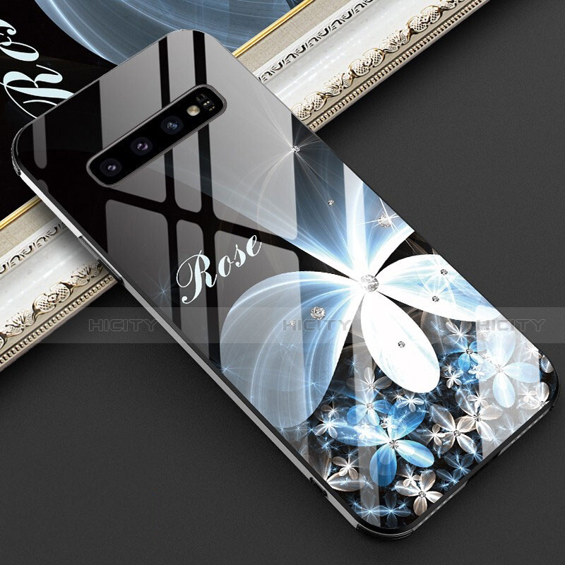 Handyhülle Silikon Hülle Rahmen Schutzhülle Spiegel Modisch Muster K04 für Samsung Galaxy S10 5G Weiß Plus