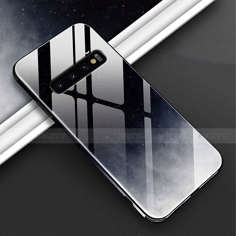 Handyhülle Silikon Hülle Rahmen Schutzhülle Spiegel Modisch Muster K06 für Samsung Galaxy S10 5G Schwarz
