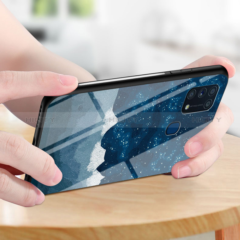 Handyhülle Silikon Hülle Rahmen Schutzhülle Spiegel Modisch Muster LS1 für Samsung Galaxy M21s