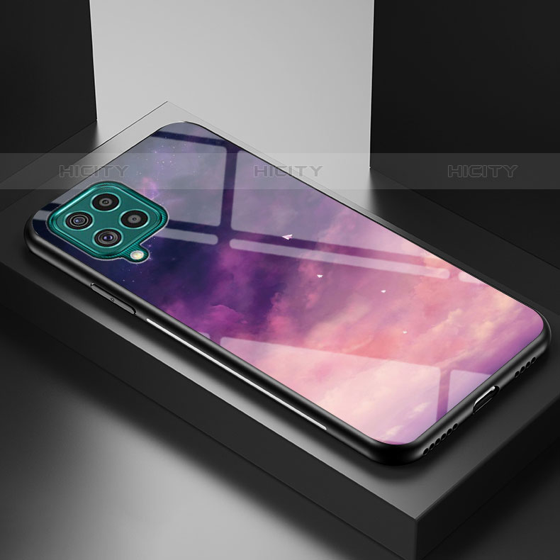 Handyhülle Silikon Hülle Rahmen Schutzhülle Spiegel Modisch Muster LS1 für Samsung Galaxy M62 4G Violett