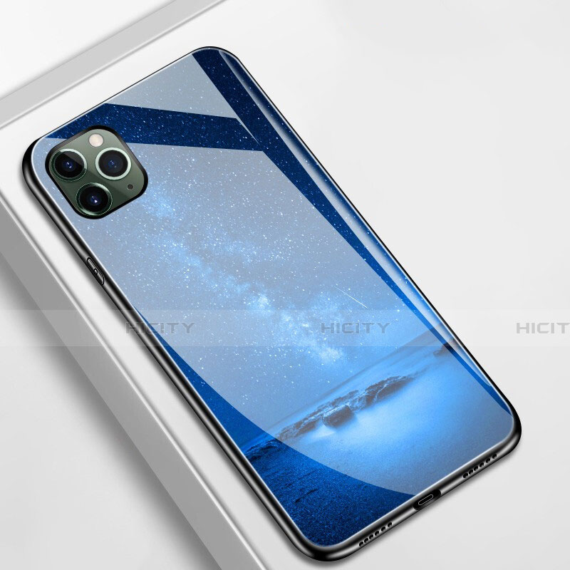 Handyhülle Silikon Hülle Rahmen Schutzhülle Spiegel Modisch Muster M01 für Apple iPhone 11 Pro Blau