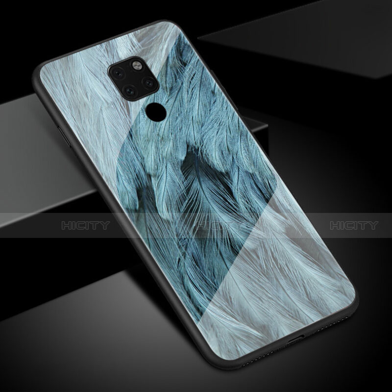 Handyhülle Silikon Hülle Rahmen Schutzhülle Spiegel Modisch Muster S01 für Huawei Mate 20 Hellblau