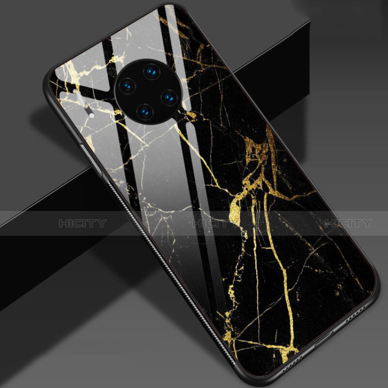 Handyhülle Silikon Hülle Rahmen Schutzhülle Spiegel Modisch Muster S01 für Huawei Mate 30 Gold