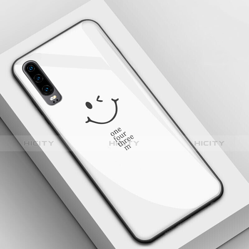 Handyhülle Silikon Hülle Rahmen Schutzhülle Spiegel Modisch Muster S01 für Huawei P30 Weiß