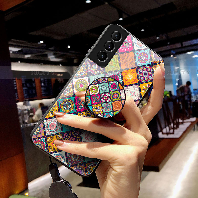 Handyhülle Silikon Hülle Rahmen Schutzhülle Spiegel Modisch Muster S01 für Samsung Galaxy S22 Plus 5G