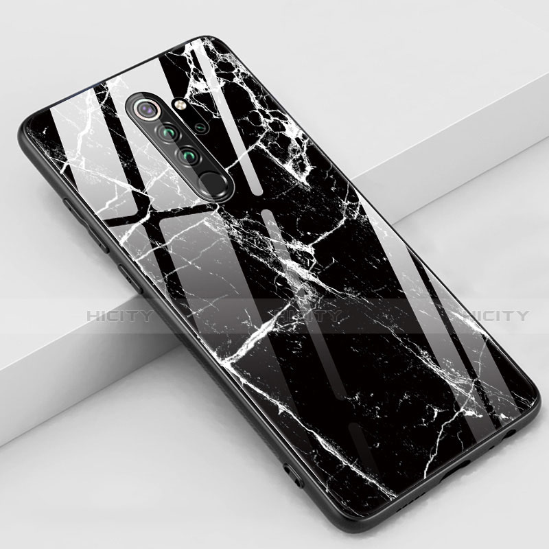 Handyhülle Silikon Hülle Rahmen Schutzhülle Spiegel Modisch Muster S03 für Xiaomi Redmi Note 8 Pro Schwarz Plus