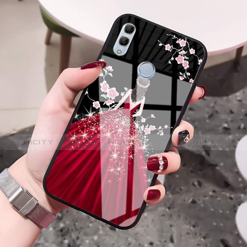 Handyhülle Silikon Hülle Rahmen Schutzhülle Spiegel Motiv Kleid Mädchen für Huawei Honor 10 Lite Schwarz Plus