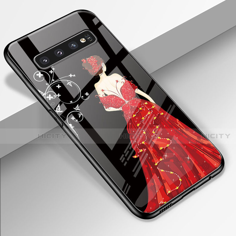 Handyhülle Silikon Hülle Rahmen Schutzhülle Spiegel Motiv Kleid Mädchen K01 für Samsung Galaxy S10 5G