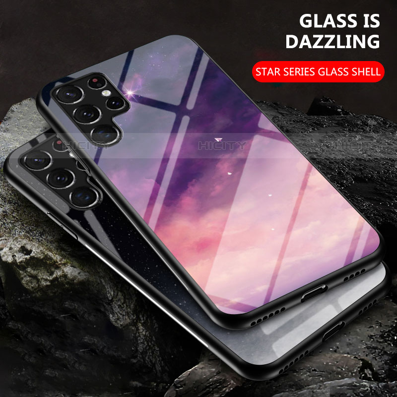 Handyhülle Silikon Hülle Rahmen Schutzhülle Spiegel Sternenhimmel für Samsung Galaxy S23 Ultra 5G