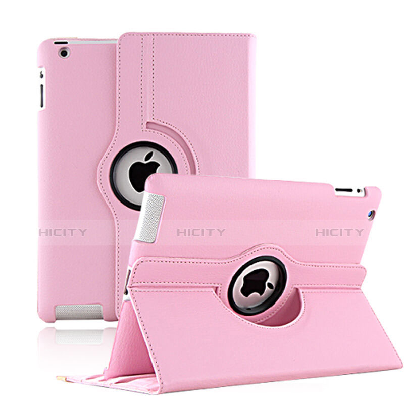 Handytasche Rotierende Schutzhülle Leder für Apple iPad 2 Rosa Plus