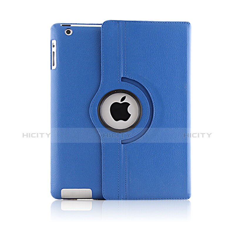 Handytasche Rotierende Schutzhülle Leder für Apple iPad 4 Blau groß