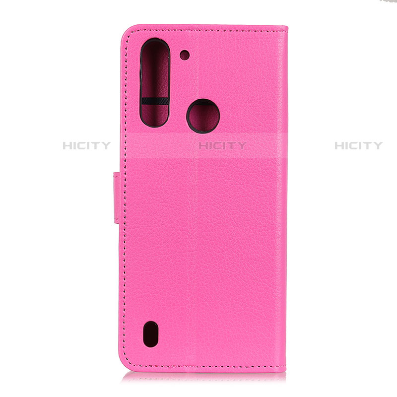 Handytasche Stand Schutzhülle Flip Leder Hülle A03D für Motorola Moto One Fusion Pink