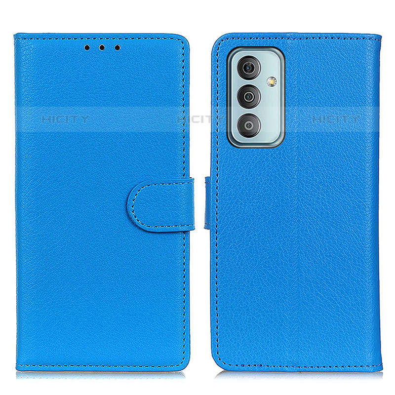 Handytasche Stand Schutzhülle Flip Leder Hülle A03D für Samsung Galaxy M23 5G Hellblau Plus