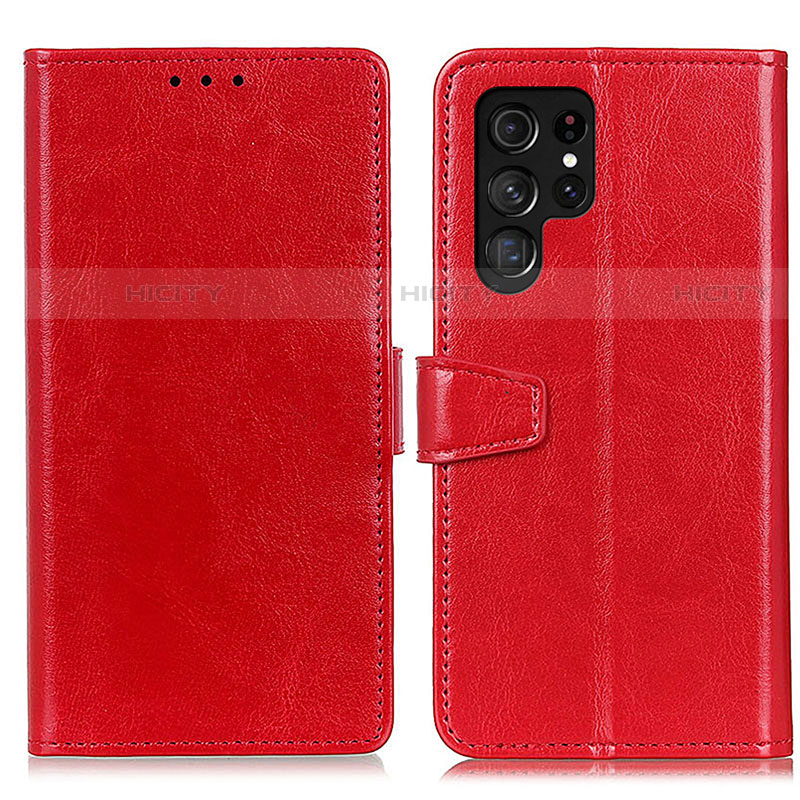 Handytasche Stand Schutzhülle Flip Leder Hülle A03D für Samsung Galaxy S21 Ultra 5G Rot