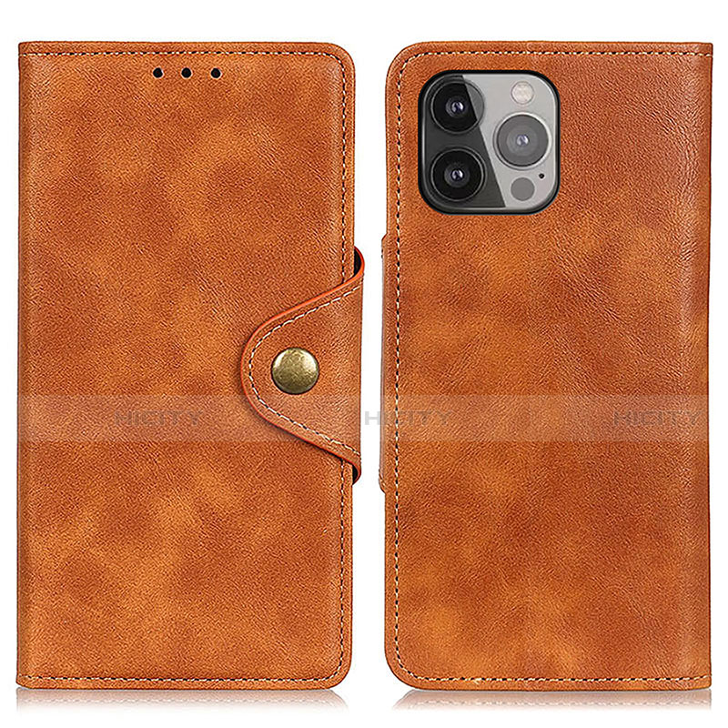 Handytasche Stand Schutzhülle Flip Leder Hülle A05 für Apple iPhone 15 Pro Braun Plus