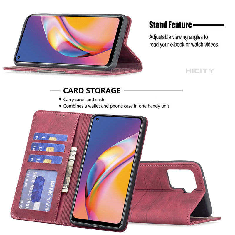Handytasche Stand Schutzhülle Flip Leder Hülle B01F für Oppo A94 4G