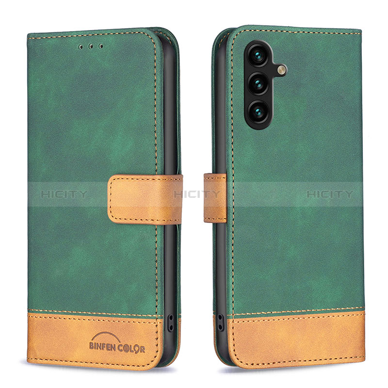 Handytasche Stand Schutzhülle Flip Leder Hülle B02F für Samsung Galaxy A04s Grün Plus