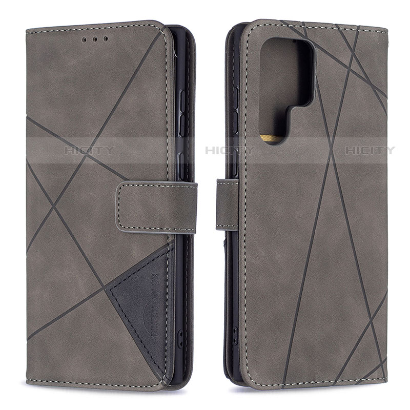 Handytasche Stand Schutzhülle Flip Leder Hülle B02F für Samsung Galaxy S23 Ultra 5G