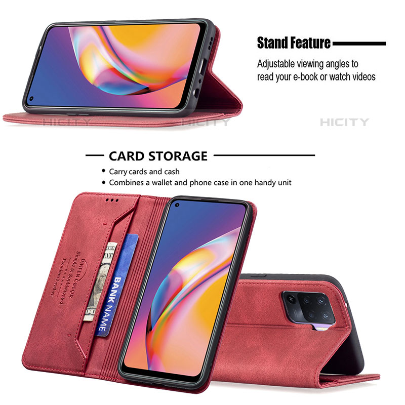Handytasche Stand Schutzhülle Flip Leder Hülle B05F für Oppo Reno5 Lite