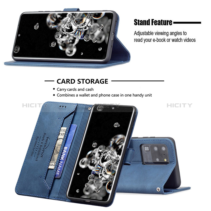 Handytasche Stand Schutzhülle Flip Leder Hülle B05F für Samsung Galaxy S20 Ultra 5G