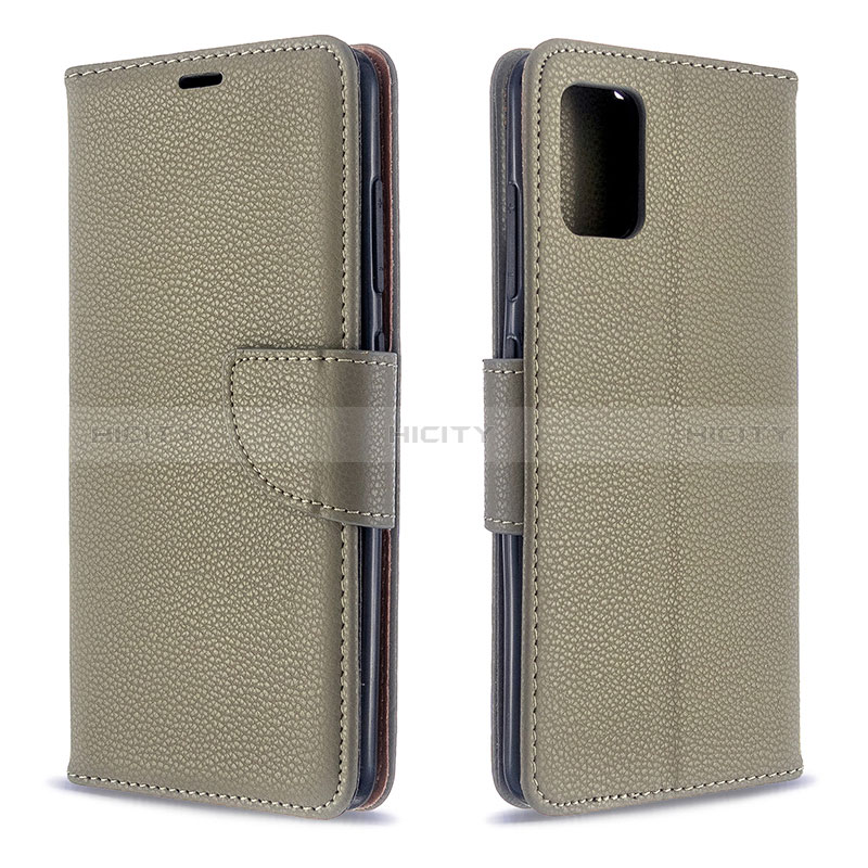 Handytasche Stand Schutzhülle Flip Leder Hülle B06F für Samsung Galaxy A51 5G Grau