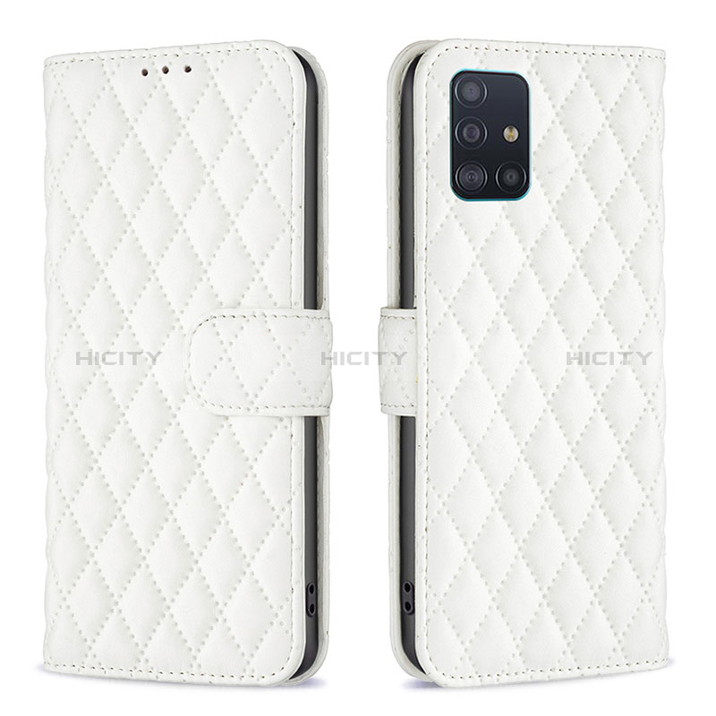 Handytasche Stand Schutzhülle Flip Leder Hülle B11F für Samsung Galaxy A51 5G Weiß