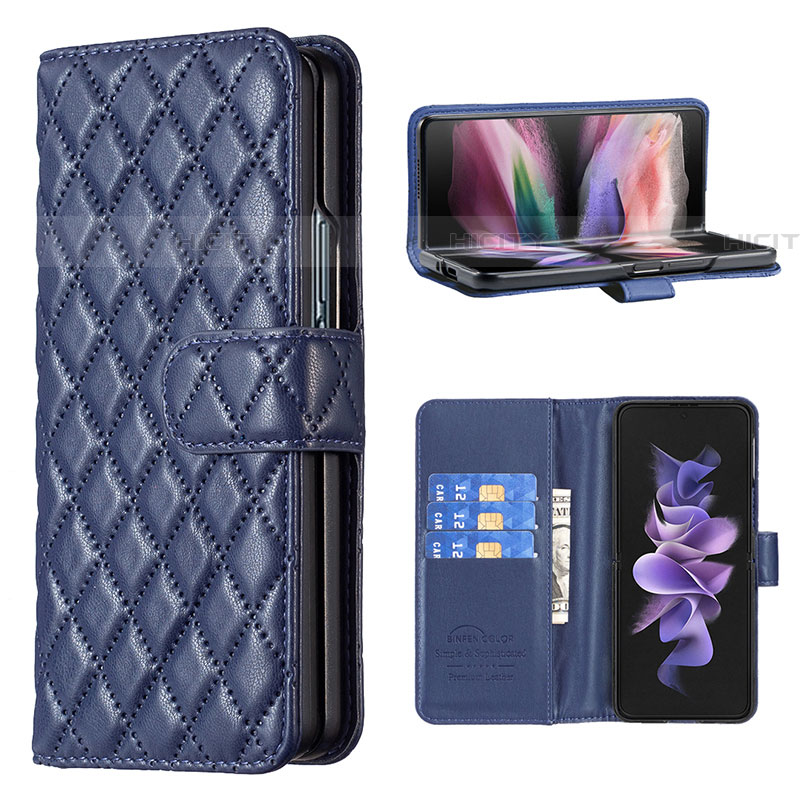 Handytasche Stand Schutzhülle Flip Leder Hülle B11F für Samsung Galaxy Z Fold4 5G groß