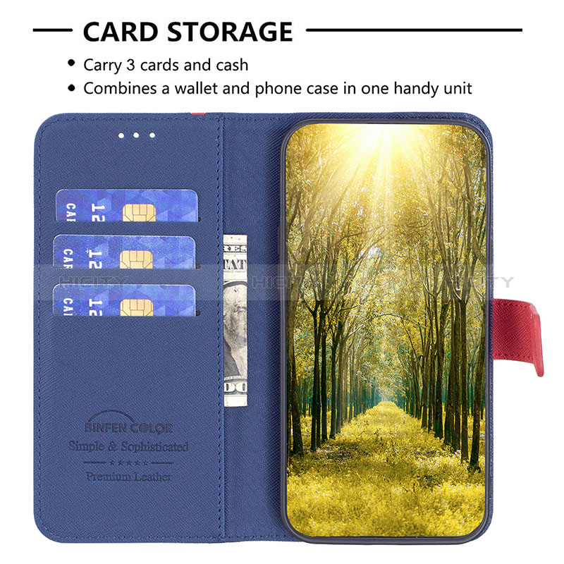 Handytasche Stand Schutzhülle Flip Leder Hülle B13F für Oppo A54 5G groß