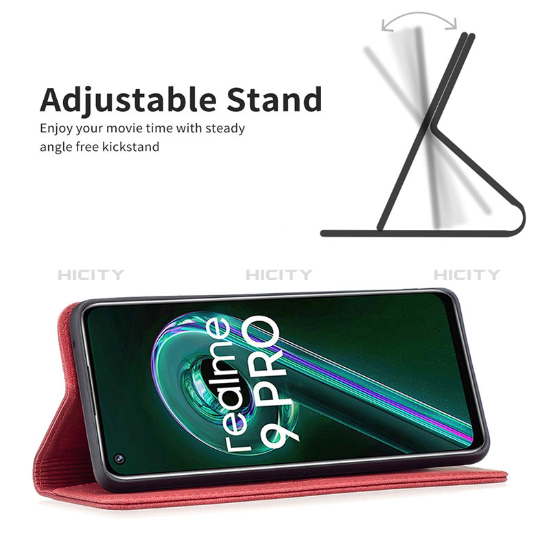Handytasche Stand Schutzhülle Flip Leder Hülle B15F für Realme 9 Pro 5G groß