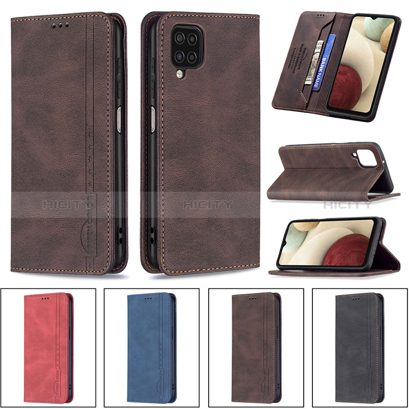 Handytasche Stand Schutzhülle Flip Leder Hülle B15F für Samsung Galaxy A12 5G groß