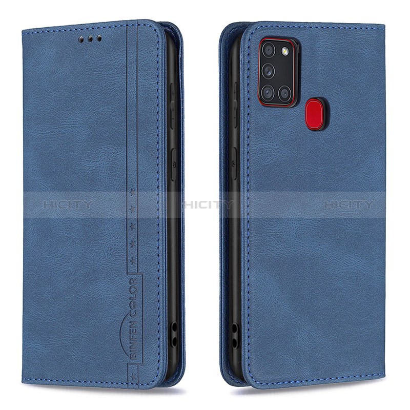 Handytasche Stand Schutzhülle Flip Leder Hülle B15F für Samsung Galaxy A21s groß