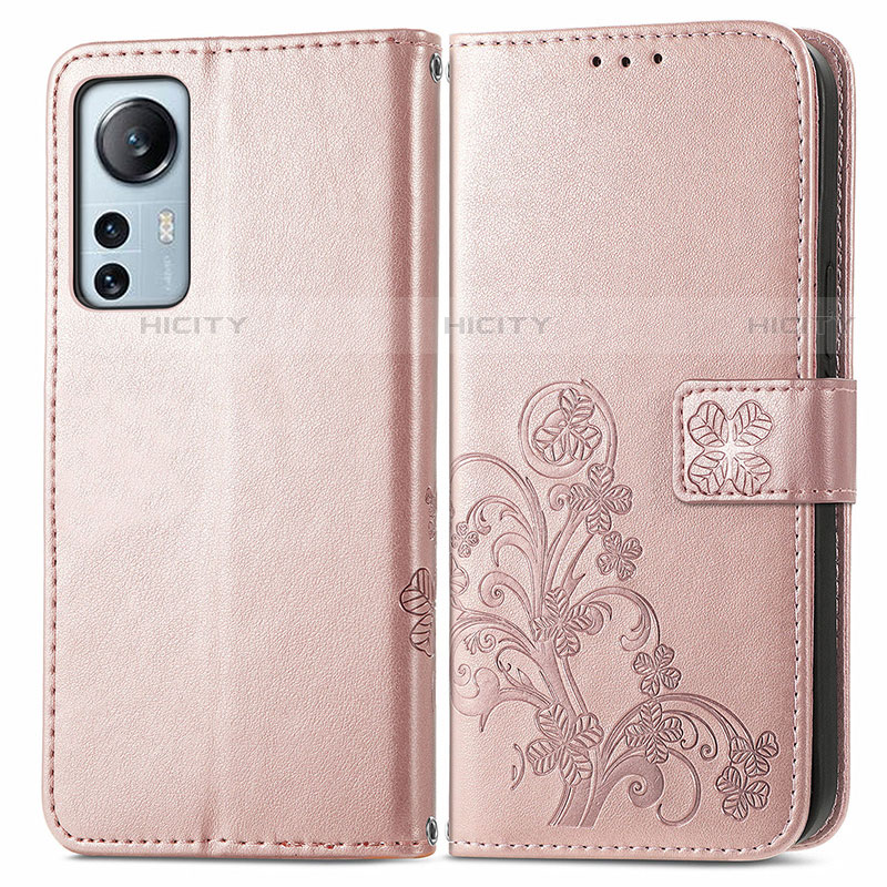 Handytasche Stand Schutzhülle Flip Leder Hülle Blumen für Xiaomi Mi 12X 5G Rosa