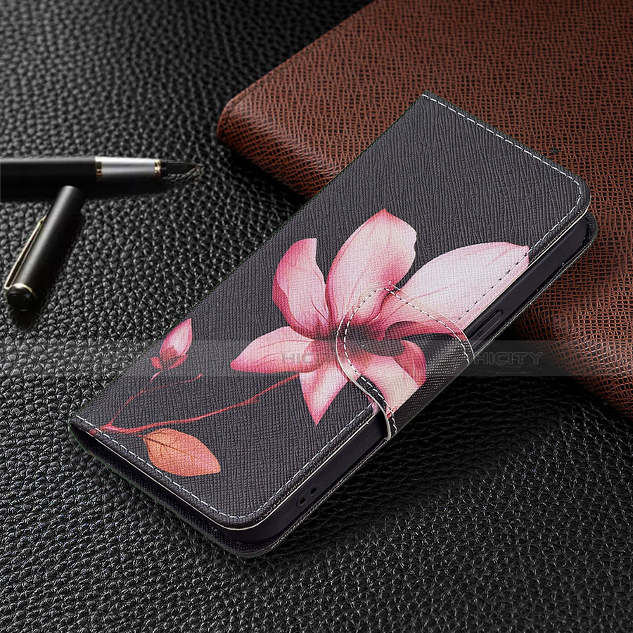 Handytasche Stand Schutzhülle Flip Leder Hülle Blumen L07 für Apple iPhone 13 Pro Braun