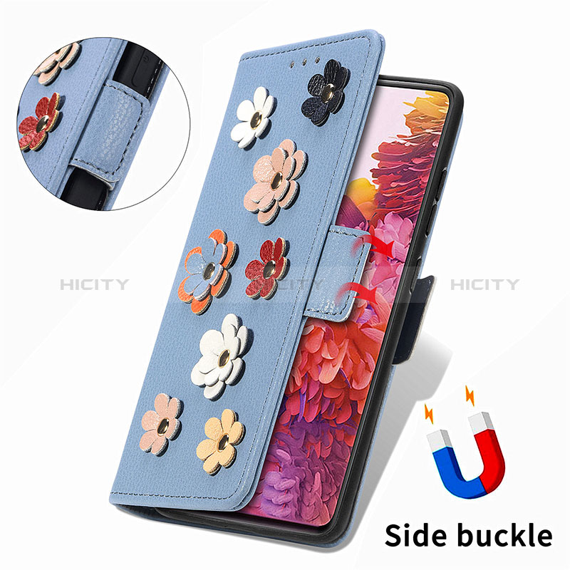 Handytasche Stand Schutzhülle Flip Leder Hülle Blumen S02D für Samsung Galaxy S20 Lite 5G