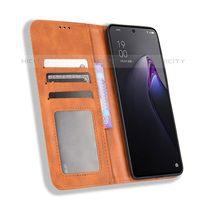 Handytasche Stand Schutzhülle Flip Leder Hülle BY4 für Oppo Reno8 Pro 5G groß
